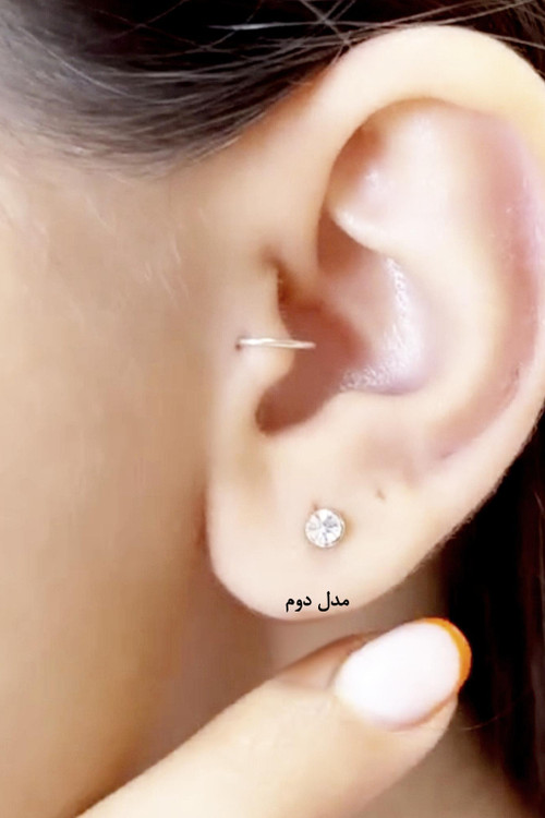 گوشواره جواهری جدید زنانه مدل تک نگین ارزان