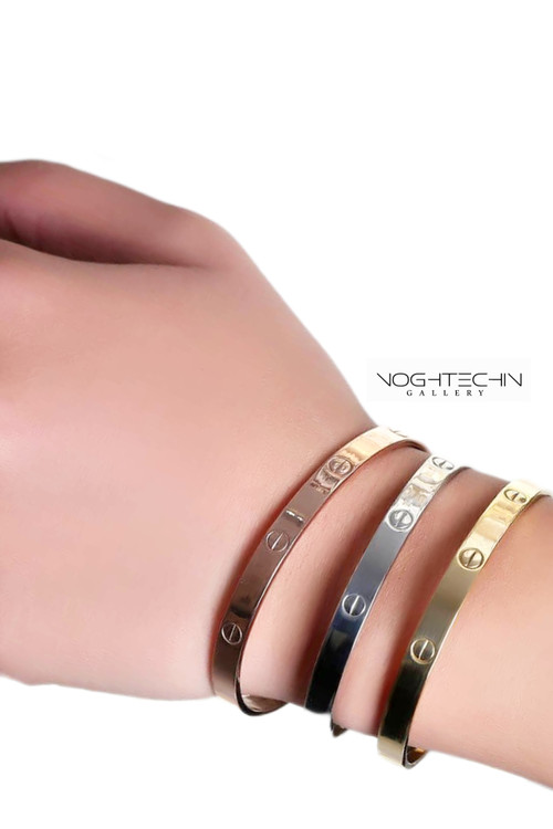 دستبند زنانه مدل کارتیر ساده رنگ ثابت وارزان