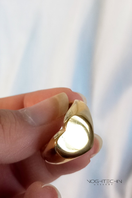 انگشتر قلب طرح طلا رنگ ثابت وارزان