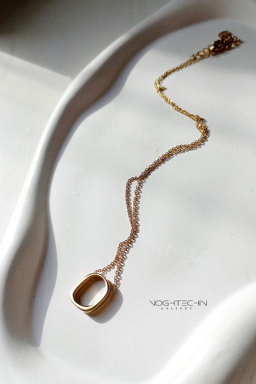 خرید گردنبند جدید زنانه کاملا مشابه طلا با آبکاری طلا ۲۴ عیار