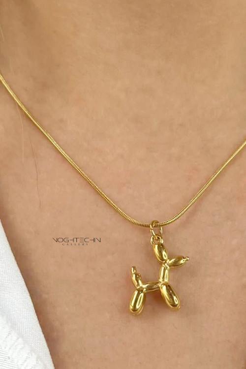 گردنبند فانتزی مدل سگ بادکنکی رنگ ثابت با کمترین قیمت