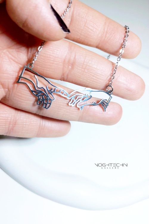 گردنبند استیل رنگ ثابت با کیفیت بالا