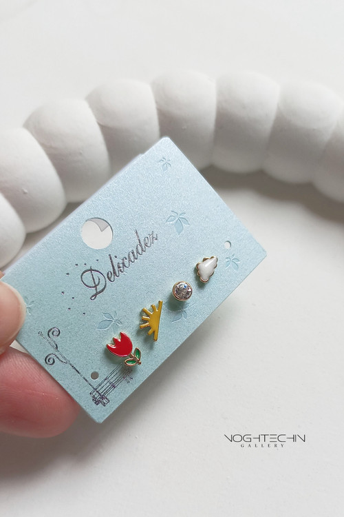 پک گوشواره جدید فانتزی مدل گل واَبر با کیفیت وارزان قیمت