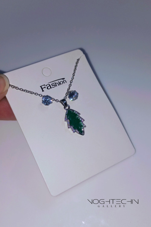 جدیدترین نیم ست جواهری طرح برگ با کمترین قیمت