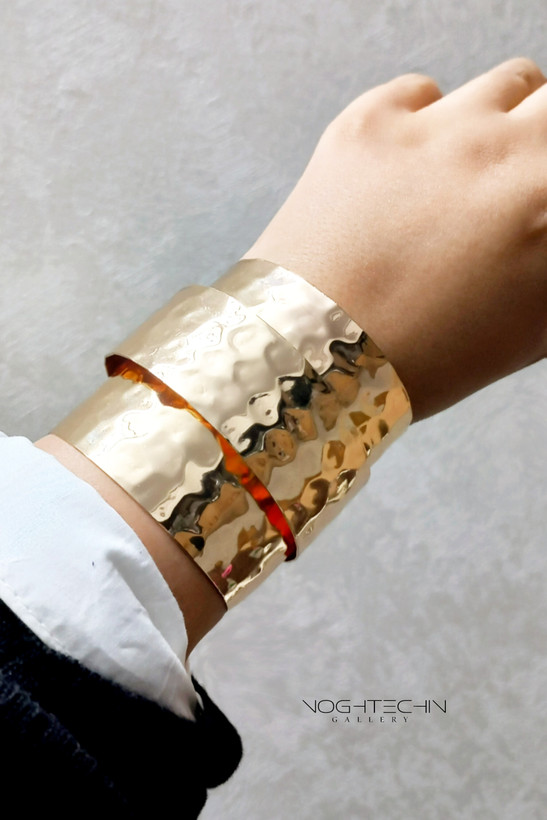 خرید بنگل جدیدمدل پهن آبکاری طلا ورنگ ثابت ارزان