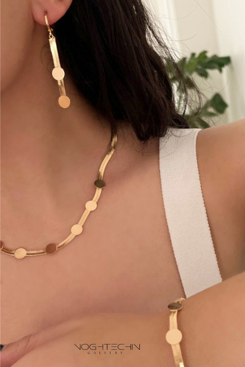 ست زنانه مدل توپی آبکاری طلا ورنگثابت،ضدحساسیت وارزان