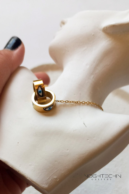 سفارش گردنبند حلقه ای زنانه مدل کیارا فراهانی رنگ ثابت ضدحساسیت ارزان