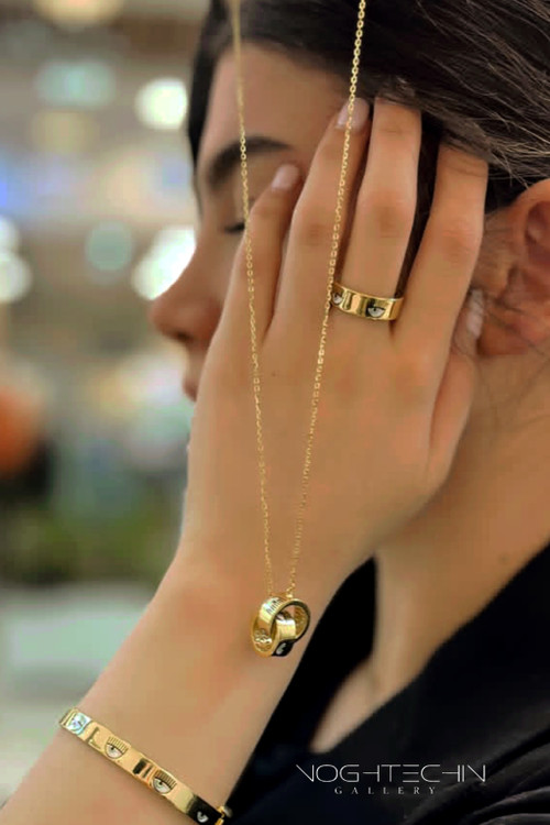 ست کامل کیارا فراهانی رنگ ثابت آبکاری طلا،ضدحساسیت ارزان