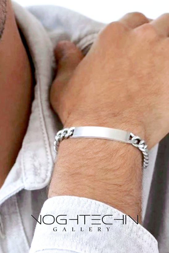 دستبند جدید کارتیه مردانه مدل پلاکدار ارزان قیمت