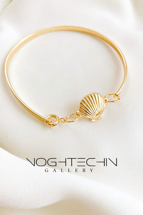 دستبند زنانه جدید وفانتزی مدل صدف با کیفیت کاملا مشابه طرح طلا