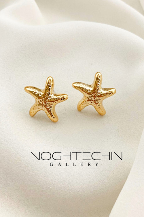سفارش گوشواره زنانه ستاره دریایی طرح طلا با کیفیت
