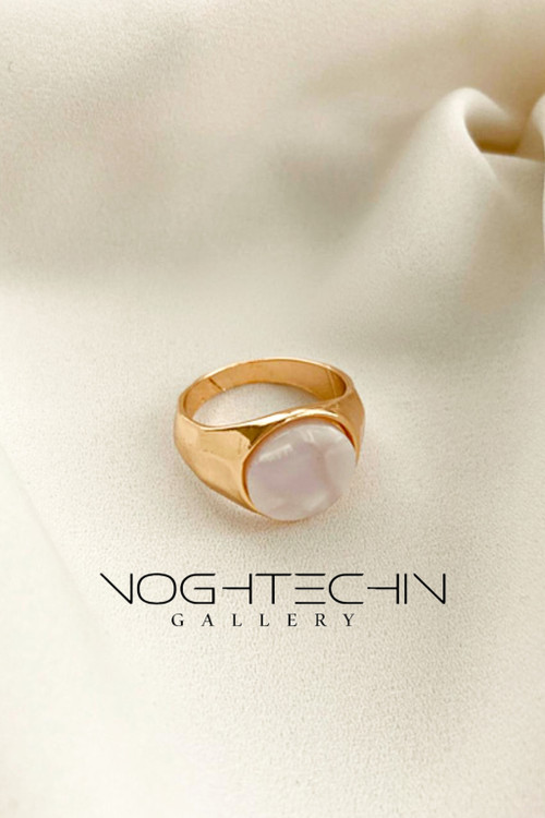 انگشتر جدید زنانه طرح طلا با سنگ صدفی با قیمتمناسب