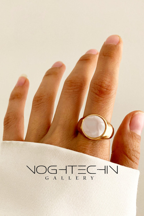 خرید انگشتر جدید وخاص زنانه مدل سنگ صدفی