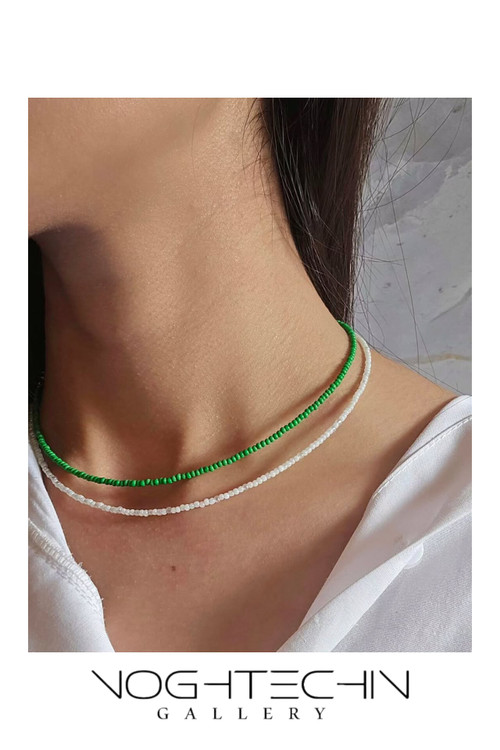 خرید گردنبند جدید زنانه مدل پینترستی ورنگی با قیمت ارزان