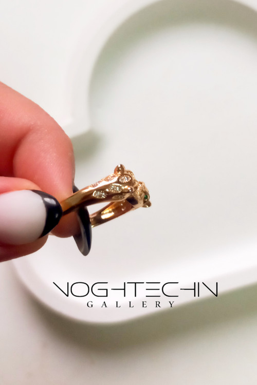 انگشتر جواهری زنانه مدل پلنگ با کیفیت بالا