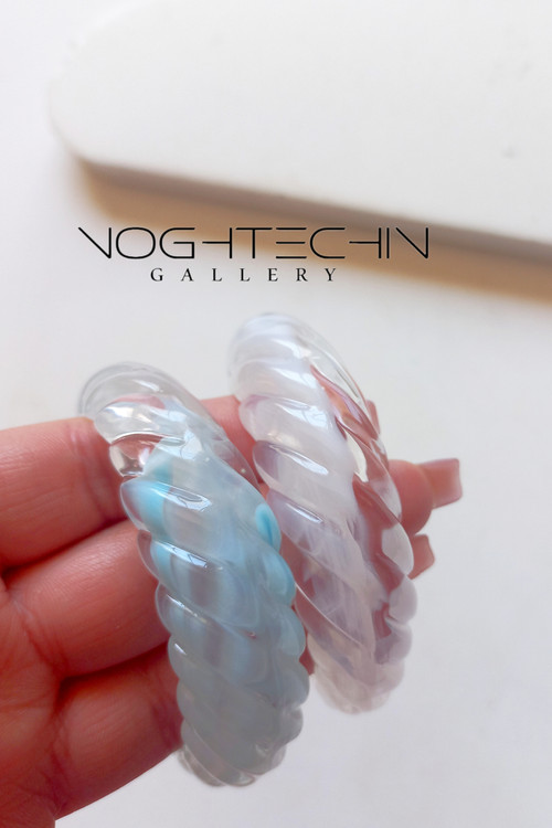 بنگل زنانه مدل شیشه ای طرحکروسان با ارزانترینقیمت