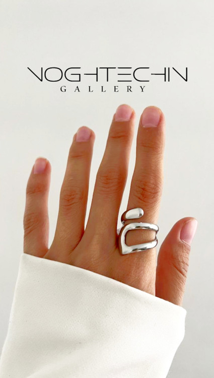 خرید انگشتر استیل زنانه مدل موج با قیمت ارزان