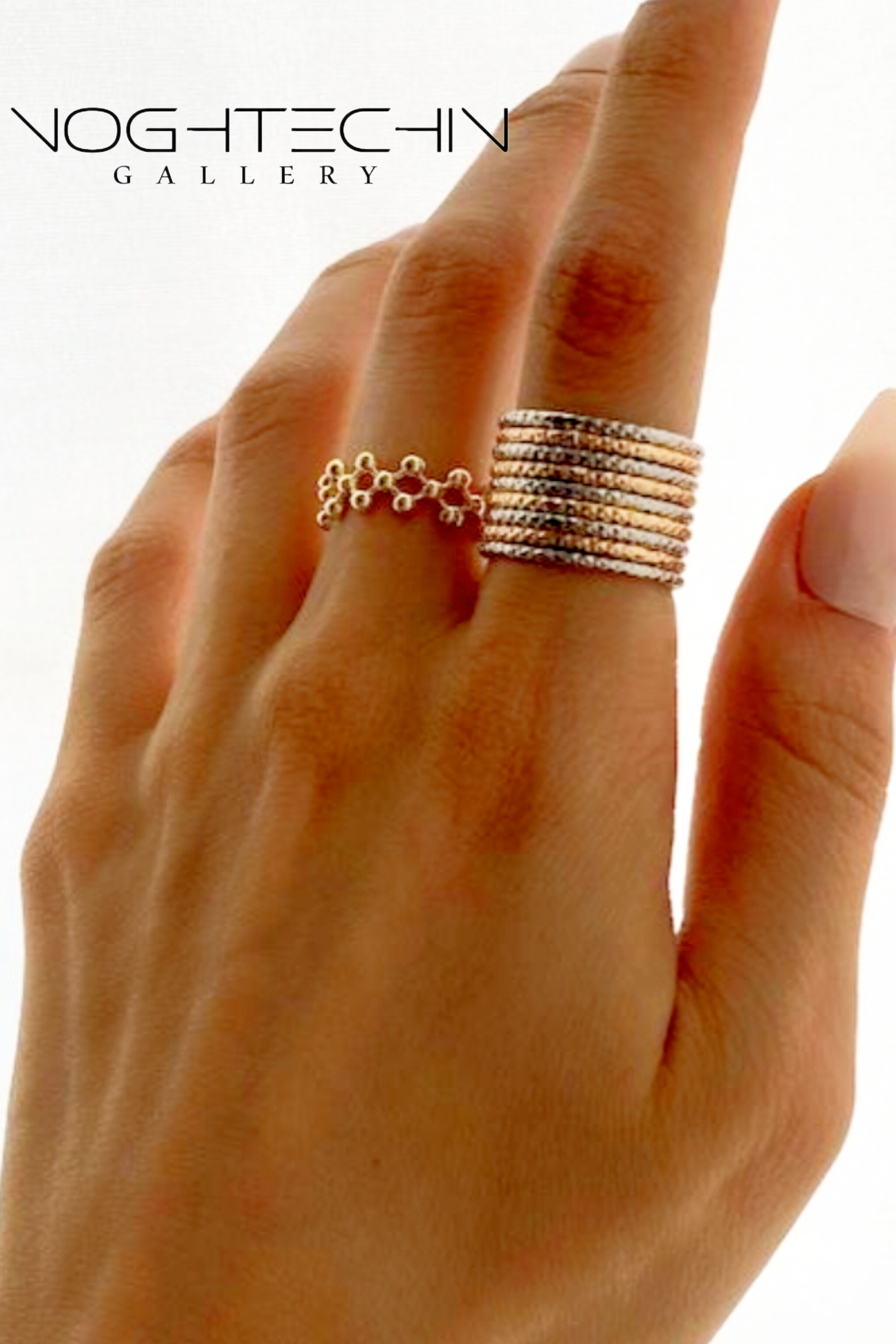 خرید انگشتر زنانه چند تایی استیل