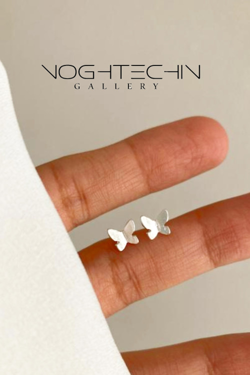 سفارش گوشواره خاص نقره مدل پروانه با قیمت ارزان