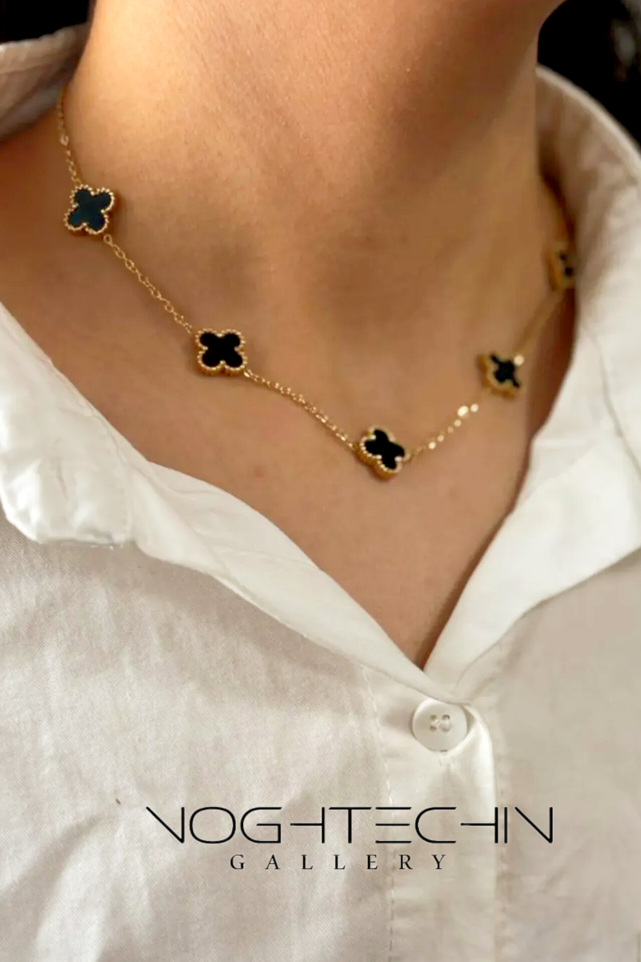 سفارش گردنبند زنانه مدل ونکلیف مشکی با قیمت ارزان