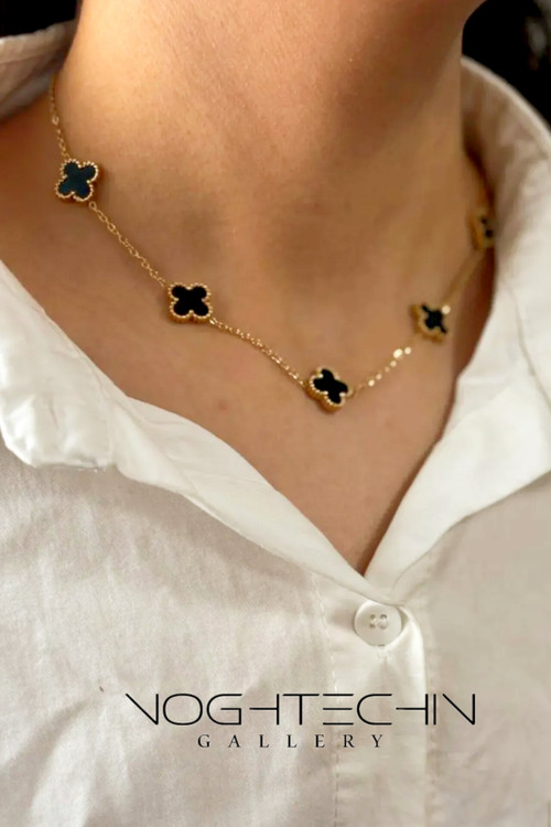 سفارش گردنبند زنانه مدل ونکلیف مشکی با قیمت ارزان