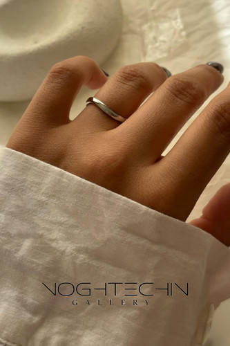 خرید انگشتر دفرمه موجدار نقره با قیمت ارزان