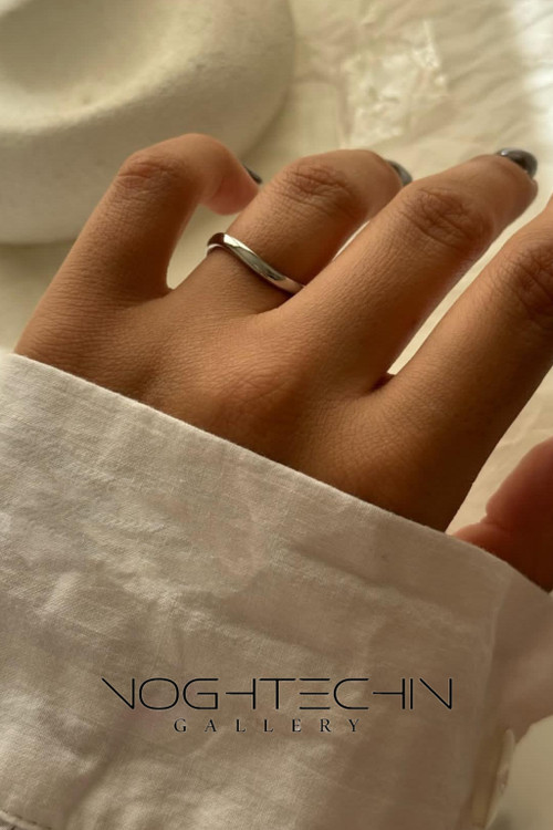 خرید انگشتر دفرمه موجدار نقره با قیمت ارزان