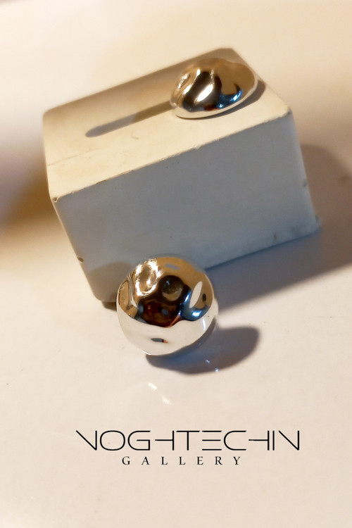 خرید گوشواره جدیدوخاص زنانه مدل دایره چروک نقره ای با قیمت ارزان