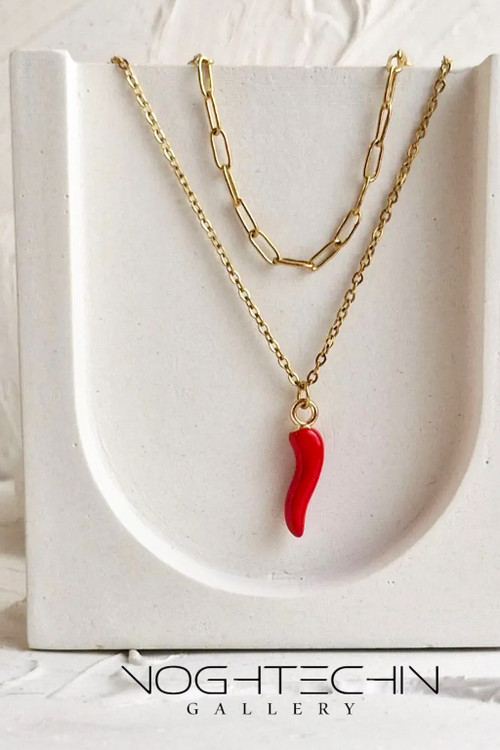 خرید گردنبند ترند وخاص فلفل قرمز با قیمت ارزان