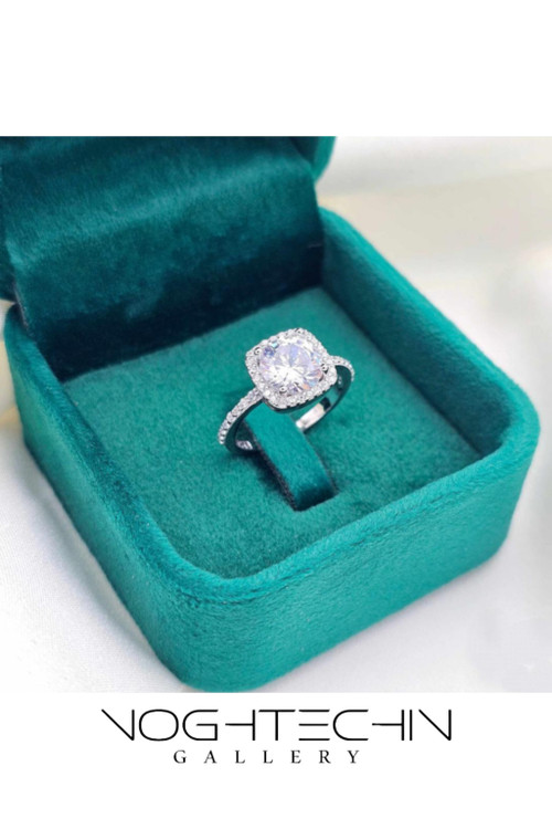 خرید حلقه زنانه جواهری مدل تک نگین با قیمت ارزان