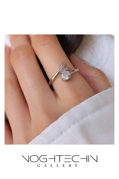 خرید انگشتر جواهری زنانه مدل دم وال با قیمت ارزان