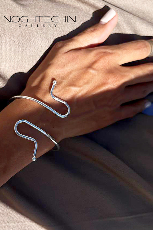 خرید دستبند جدید وخاص استیل مدل مار با قیمت مناسب