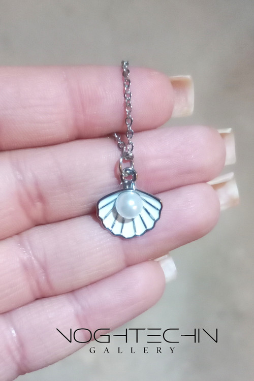 خرید گردنبند خاص وترند استیل زنانه مدل صدف با قیمت ارزان