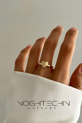 خرید انگشتر زنانه مدل قلب ساده طرح طلا با قیمت مناسب