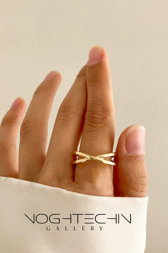 خرید انگشتر زنانه شیکوساده مدل ضربدری با قیمت مناسب