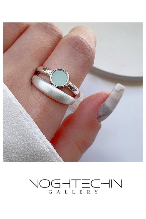 خرید انگشتر زنانه شیک وترند نقره مدل سنگ آمازونیت با قیمت مناسب
