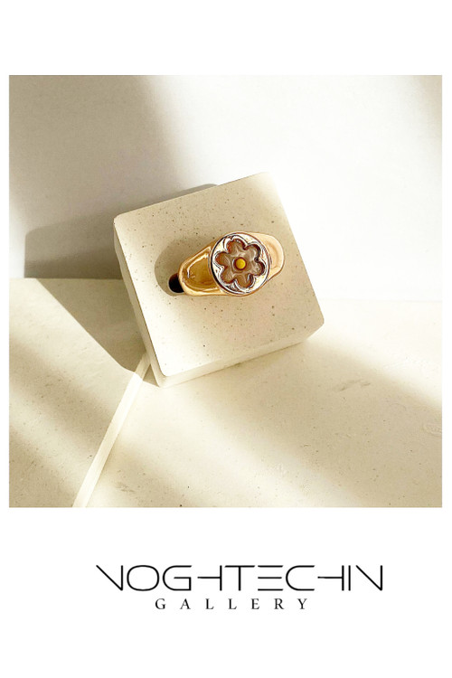 خرید انگشتر زنانه خاص وترند مدل گل طرح طلا با قیمت ارزان