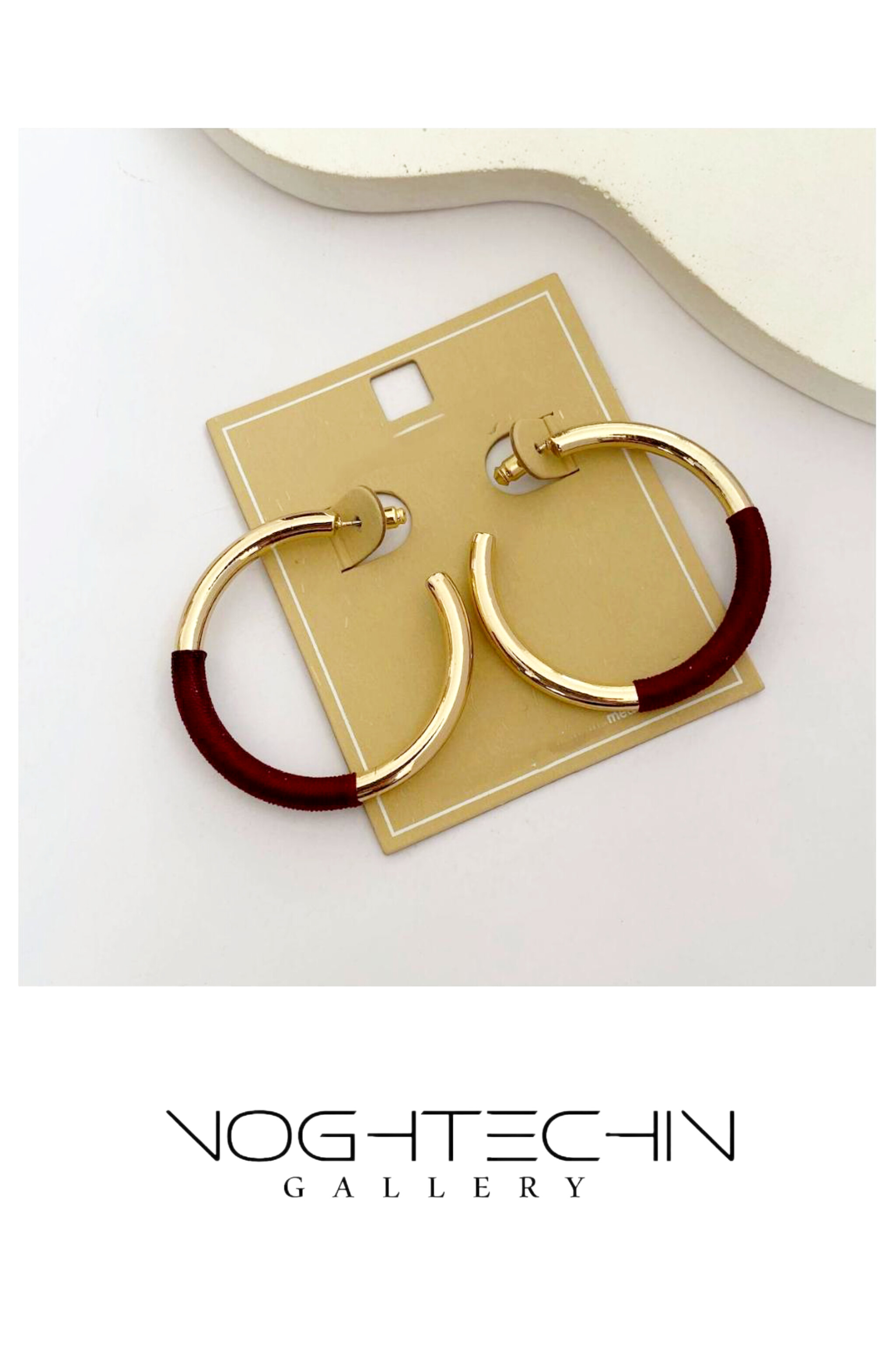 خرید گوشواره زنانه حلقه ای مدل پینترستی طرح طلا با قیمتمناسب