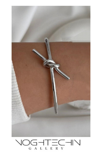 خرید بنگل زنانه استیل مدل گره با قیمت مناسب