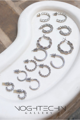 خرید گوشواره حلقه ای زنانه سیلور طرحدار وساده با قیمت مناسب