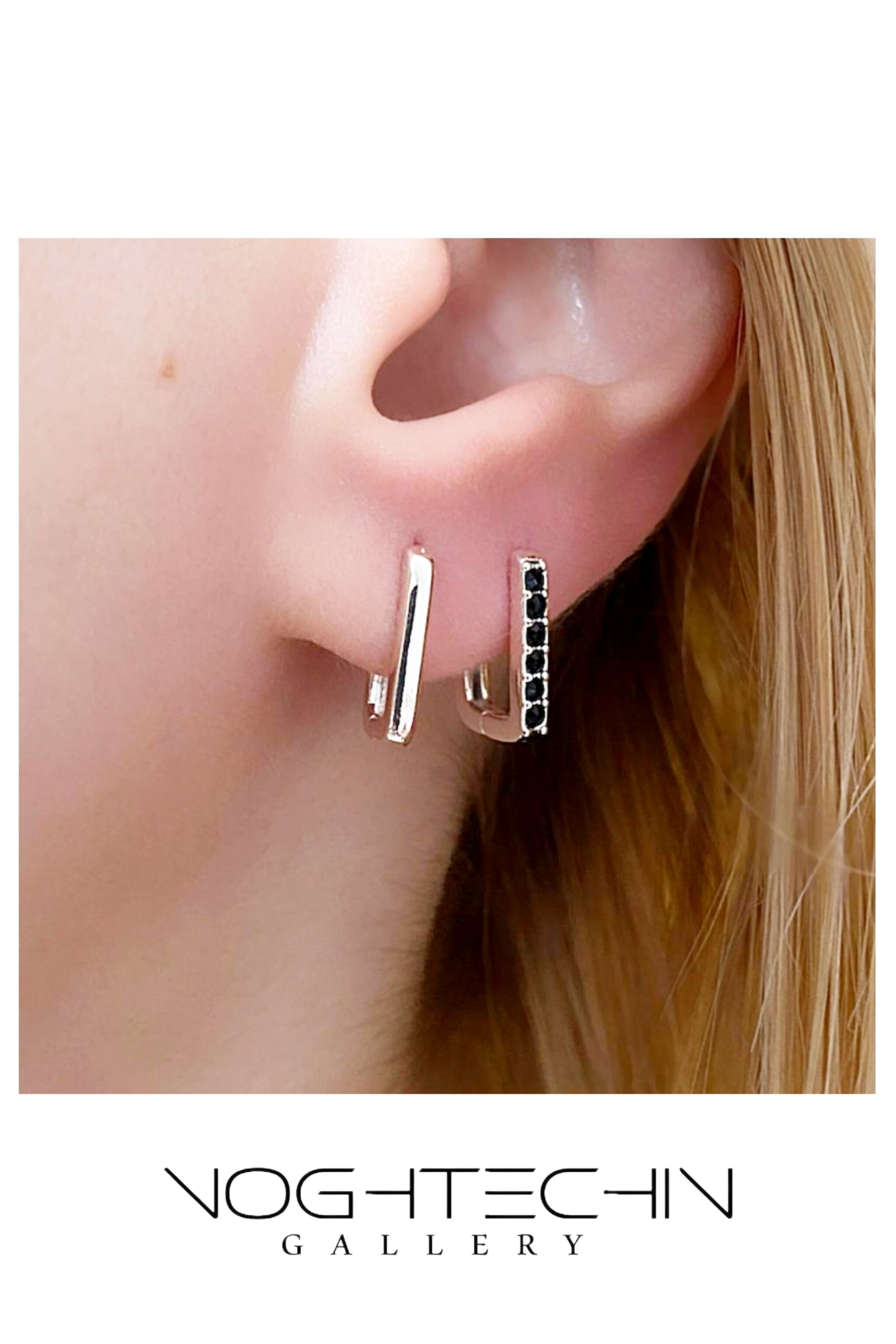 خرید گوشواره زنانه نقره مدل مستطیل کوچک رنگ ثابت با قیمت مناسب