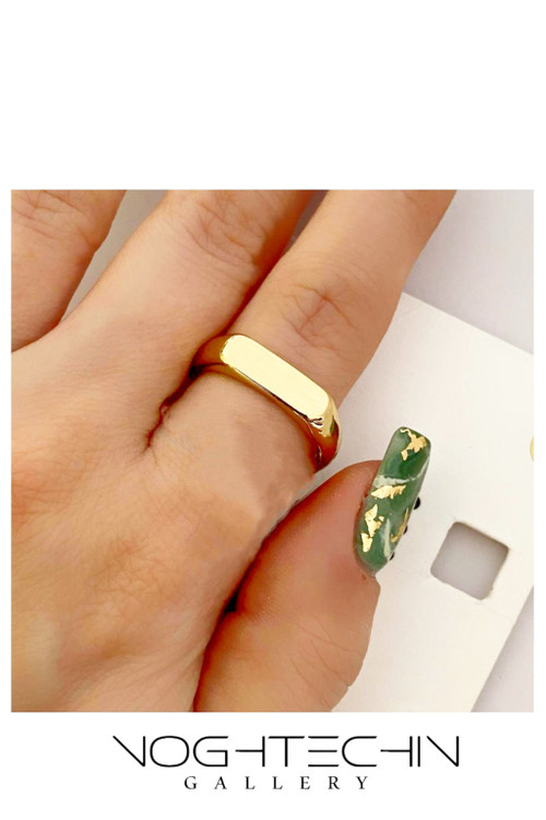 خرید انگشتر زنانه ترند وساده مدل فلت طرح طلا با قیمت مناسب