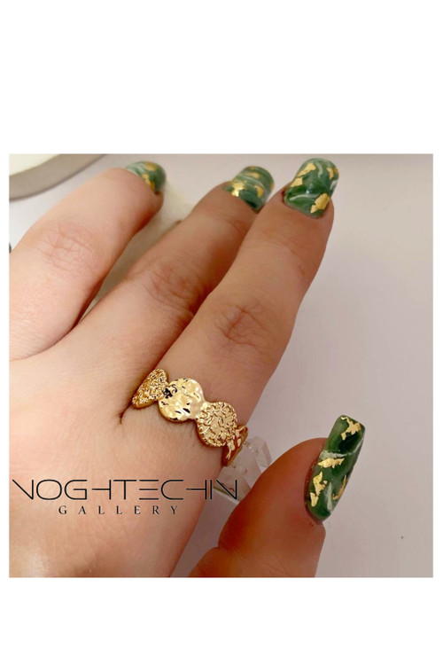 خرید انگشتر زنانه شیک وترند مدل دایره طرح طلا با قیمتمناسب