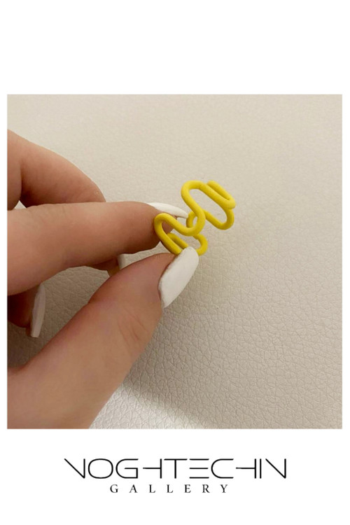 خریدانگشتر دخترانه پینترستی مدل موج رنگ زرد با قیمت ارزان