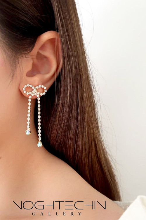 خرید گوشواره زنانه مدل پاپییون جواهری نگینالماسی وارداتی با قیمتمناسب