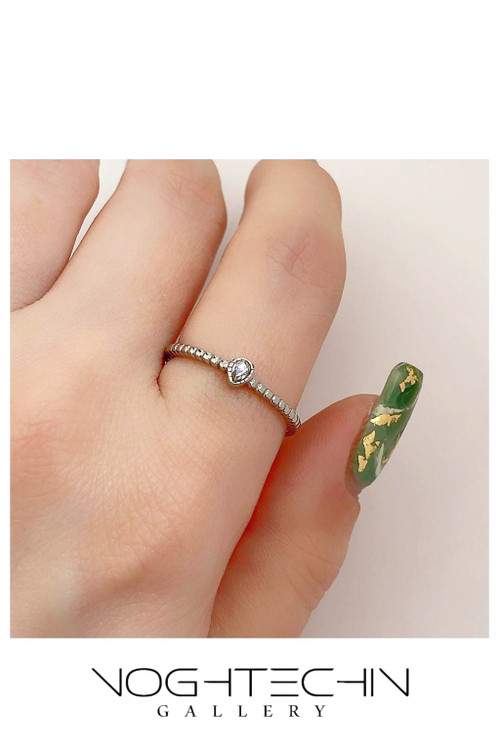 خریدانگشترزنانه مدل ظریف نگین اشکی استیل رنگ ثابت