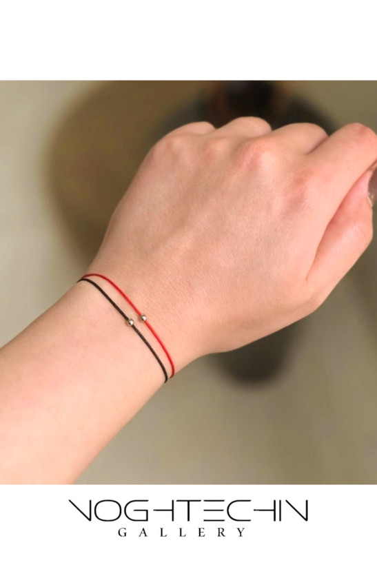 دستبند قرمز مدل هفت گره وگوی طلایی با کیفیت بالا