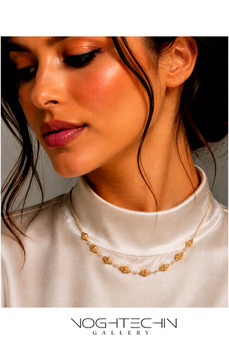 خریدگردنبند زنانه مدل صدف ریز طرح طلا با قیمت ارزان