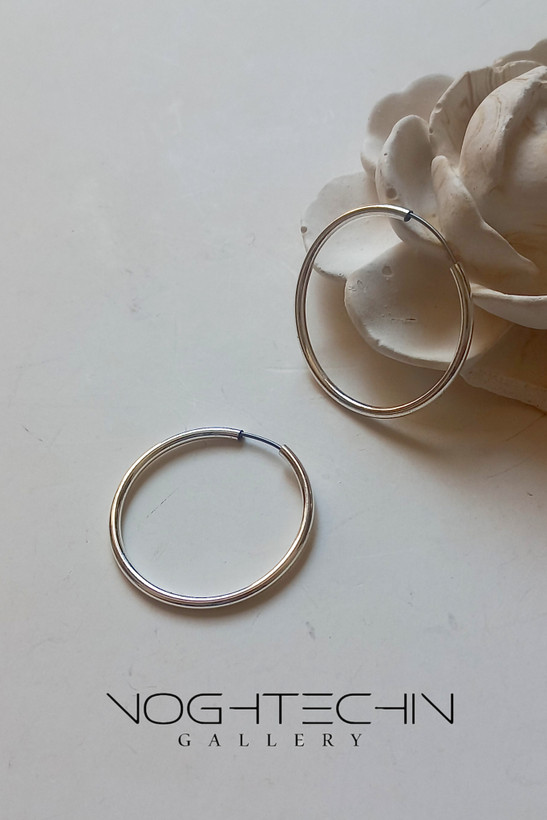 خرید گوشواره ساده وشیک زنانه مدل حلقه ای نقره ای با قیمت ارزان