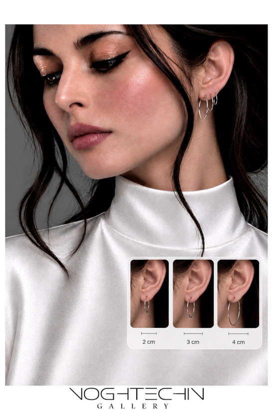 خریدپک گوشواره زنانه استیل مدل حلقه ای ساده سیلور وارداتی با قیمت مناسب